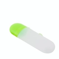 Portable lime green travel toothbrush case with semi-transparent storage cover - Green + Transparent