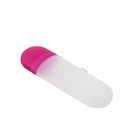 Portable candy-colored travel toothbrush case in rose red and frosted white - Rose Red + Transparent