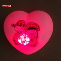 7x7cm heart-shaped red LED night light with traditional Chinese wedding cartoon characters - Forever Together Heart Lamp