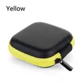 Portable square digital storage case in black with a vibrant yellow zipper accent - Regular / Yellow