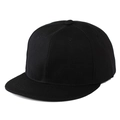 Cappellino da baseball hip hop nero classico con visiera piatta in twill di cotone puro - Regolabile / Nero