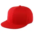 Berretto da baseball rosso vivace con visiera piatta in twill di cotone premium - Regolabile / Rosso