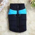Winterfeste Hundejacke in Blau-Schwarz gesteppt mit integrierten D-Ringen für Leinen - 3XL / Blau