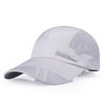 Light grey quick-dry mesh baseball cap for men with side 3D sports lettering - Adjustable / Light Gray