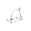Detailed view of a silver unicorn silhouette hair clip with a geometric hollow design - Silver Unicorn