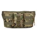 Tactical camouflage waist bag with three functional pouches and MOLLE system straps - CP Camouflage