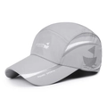 Light gray quick-dry sport cap with breathable side mesh and Aquatic SPORTS logo - Adjustable / Gray