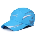 Sky blue quick-dry sports cap with Aquatic SPORTS logo for sun protection outdoors - Adjustable / Lake Blue