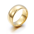 Polished minimalist wide dome ring in classic golden finish with a sleek mirror surface - Size 6