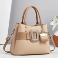 Macro detail of the straw texture and leather trim with a sparkling diamond buckle - Khaki