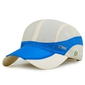 Cappellino da baseball traspirante in mesh ad asciugatura rapida color panna e blu - Beige