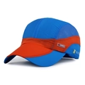 Berretto sportivo bicolore arancione e blu navy con rete traspirante esterna - Blu Reale