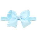 Light blue bow baby headband made of high-quality grosgrain ribbon and elastic strap - Sky Blue
