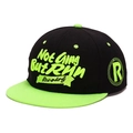 Cappellino snapback a tesa piatta nero e verde fluo con ricamo per uomo e donna - Adulto 56-60cm / Visiera Verde Fluorescente & Nero