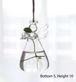 Hängende klare Glasvase in Engelform für Hydrokulturen mit Hanfseil 5cm x 10cm - Kleiner Engel