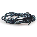 Starry Sky nautical anchor bracelet with black and blue woven nylon cord for men - Black/Blue/White