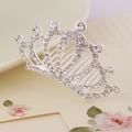 Silver crown hair comb with sparkling rhinestones for princess hairstyle - White Style 8