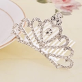 Elegant silver crown hair comb with sparkling rhinestones for princess hairstyle - White Style 6