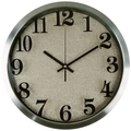 Orologio da parete rotondo da 12 pollici in acciaio inox con quadrante argento glitterato - Glitter Argento