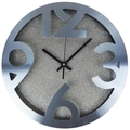 Orologio da parete minimalista da 12 pollici in acciaio inox argento con quadrante glitter - Argento