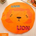 Waterproof orange shower cap with cute cartoon lion print and fun text design - Lion / Orange (Lion)