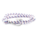 Pulsera náutica con cuerda trenzada tricolor azul blanco rojo y cierre de gancho plateado - Blanco Azul Rojo / Gancho de Plata