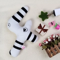 Plush early education number toy in soft black and white striped fabric for babies - Number 4-Zebra Striped