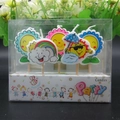 5-piece cartoon party candle set featuring sun, rainbow and flower shapes in a gift box - Rainbow Sun Flower Candle