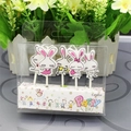 5-piece cute cartoon rabbit birthday candle set in transparent gift box packaging - Little Bunny Candle