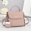 Elegante roze crossbodytas van leer met litchi-textuur en zilverkleurige hardware - Roze