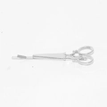 Creative silver metal scissor hair clip with minimalist design on white background - Silver Scissors