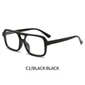 Square double bridge photochromic sunglasses with black frame and gray lenses - Black Frame Photochromic Lens