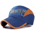 Kids quick-dry baseball cap in navy blue and orange mesh with graffiti STR print - Dark Blue