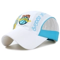 Berretto da baseball in mesh bianco e azzurro con ricamo TEAM Basketball traspirante - Regolabile per Bambini / Bianco
