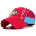 Cappellino da basket in rete rosso e blu con ricamo sportivo per bambini - Regolabile per Bambini / Rosso
