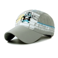 Berretto da baseball in rete grigia per bambini con ricamo a gatto cartone animato - Grigio