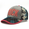 Berretto da baseball in mesh grigio con ricamo ROCK rosa e motivo mimetico blu - Arancione Grigio