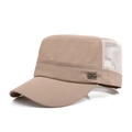 Gorra militar caqui de copa plana con malla transpirable y detalle de logo 95 metal - Ajustable / Beige Oscuro