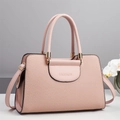 Elegante Handtasche in Rosa mit Canvas-Textur, Webmuster und verstellbarem Trageriemen - Rosa