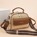 Bolso elegante beige y marrón de gran capacidad con correa de hombro geométrica - Caqui