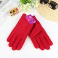 Gants d'hiver thermiques en polaire rouge vif avec broderie NJBEI de qualité - Taille unique / Pourpre Pur pour Femme