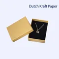 Brown kraft paper jewelry box with black sponge lining and star pendant necklace - 7x9x3cm / Light Kraft Paper