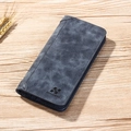 Portefeuille long pour homme en cuir mat bleu-gris avec texture fine et porte-cartes - Bleu