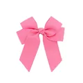 Handmade pink grosgrain ribbon double bow hair clip with textured finish for girls - Light Pink