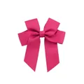 Handmade rose red double layer ribbon hair bow clip for kids and girls hair accessories - Peach Pink