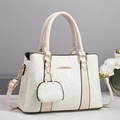 Set borsa a mano bianca stampa serpente con manici rosa e dettagli metallici dorati - Bianco Sporco