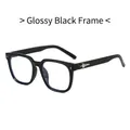 Monture de lunettes TR noire brillante carrée avec étoile argentée et verres anti-lumière bleue - Noir Brillant