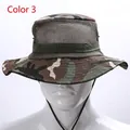 Detail of jungle camo boonie hat featuring green mesh vents and adjustable chin strap - Color 3 (Jungle Camo)