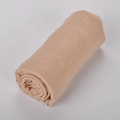 Beige faux cotton linen scarf with natural texture in a soft rolled style for sun protection - 14# Apricot