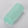 Light green cotton linen scarf with soft breathable texture in a rolled view - 31# Aqua Green